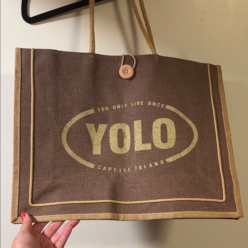 YOLO captiva island Brown and tan Tote Bag